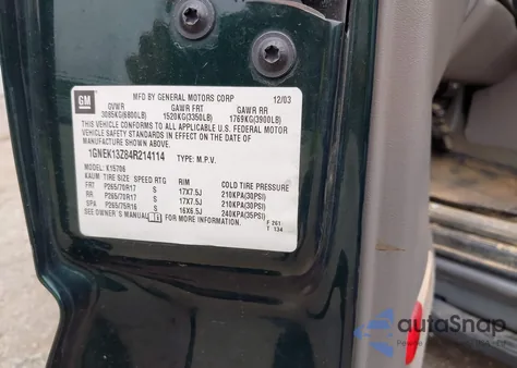 2004 Chevrolet Tahoe Z71 z USA, uszkodzony, nr VIN 1GNEK13Z84R214114